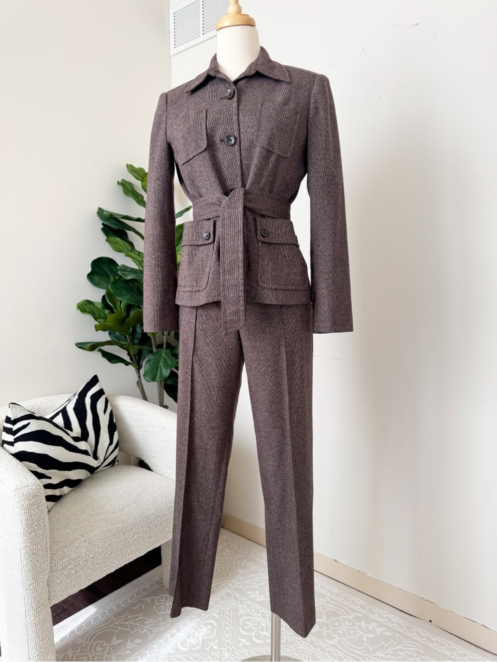 Rafaella petites Women chocolate brown Pant Suit